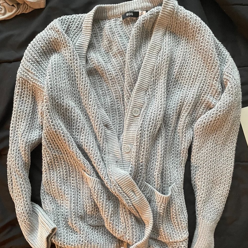Urban Outfitters light grey knit cardigan